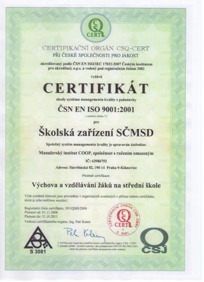 Certifikát